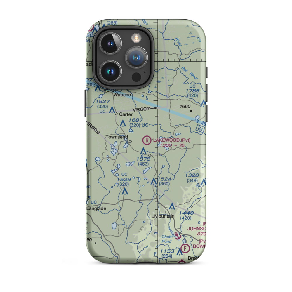 Lakewood Airpark (4WN3) VFR Sectional  Tough iPhone Case iPhone 16 Pro Max model shown
