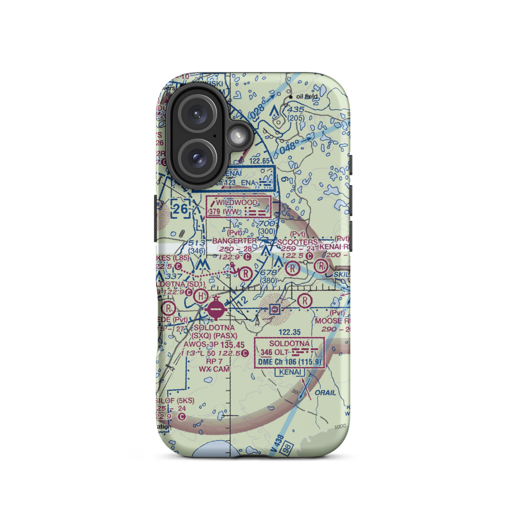 Lakewood Airstrip (53AK) VFR Sectional  Tough iPhone Case iPhone 16 model shown
