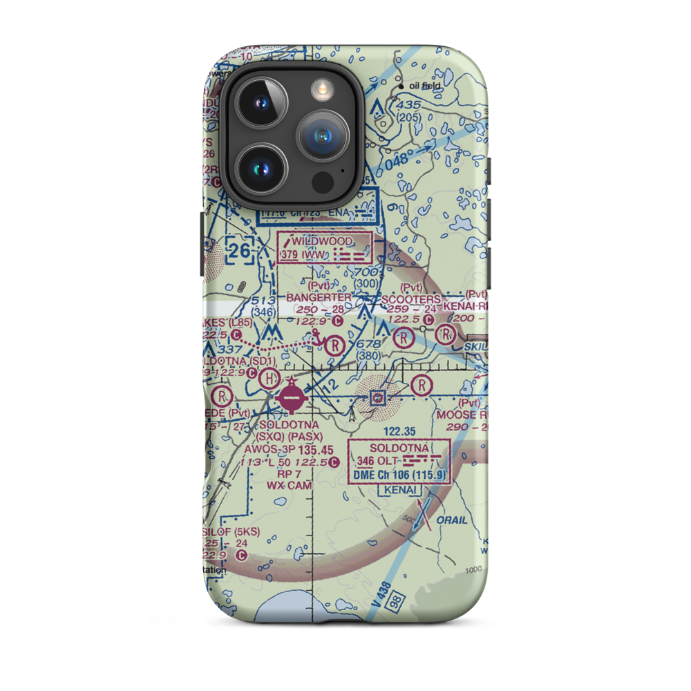 Lakewood Airstrip (53AK) VFR Sectional  Tough iPhone Case iPhone 16 Pro Max model shown