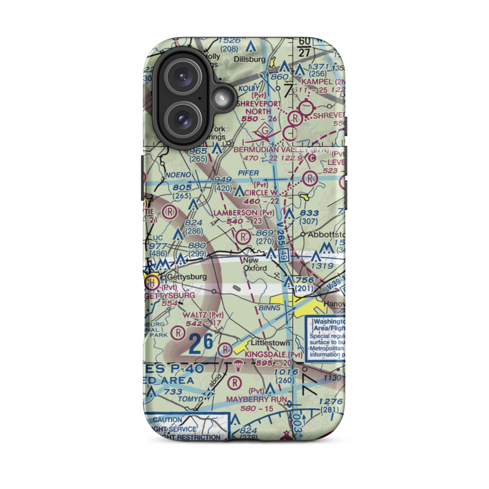 Lamberson Airport (51PA) VFR Sectional  Tough iPhone Case iPhone 16 Plus model shown