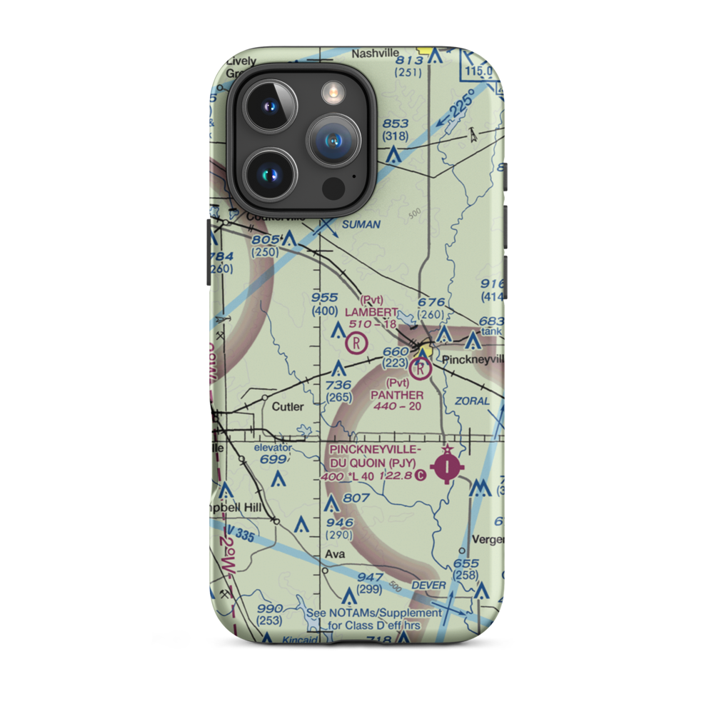 Lambert Airport (24LL) VFR Sectional  Tough iPhone Case iPhone 16 Pro Max model shown