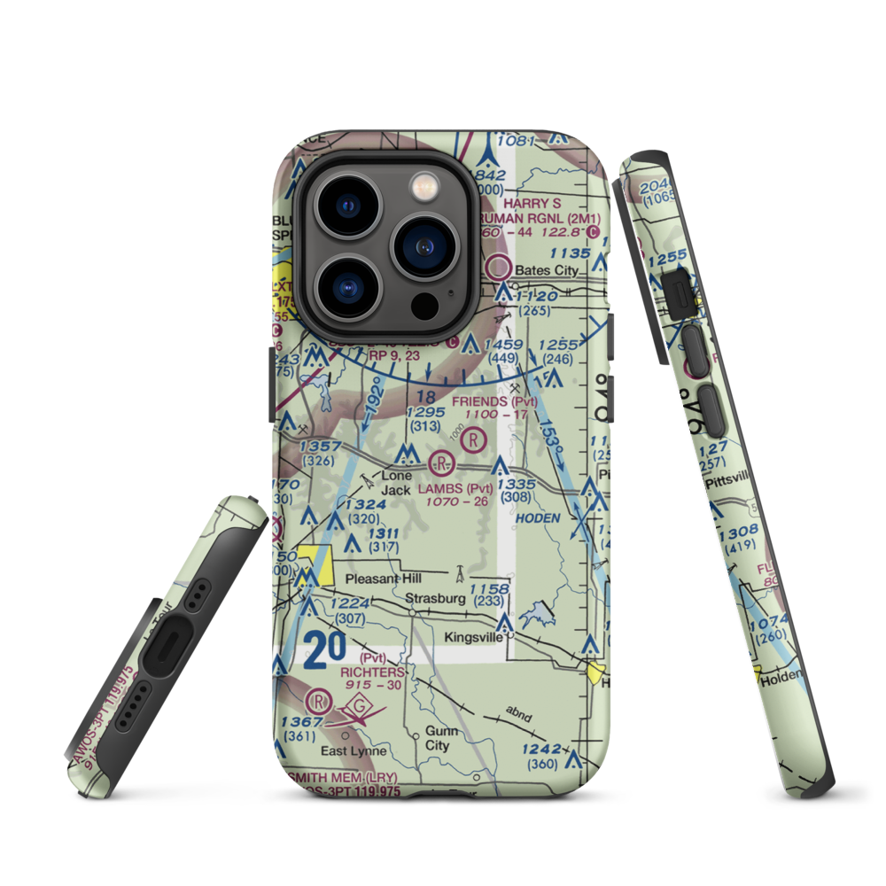 Lambs Field (0MU7) VFR Sectional  Tough iPhone Case iPhone 14 Pro model shown