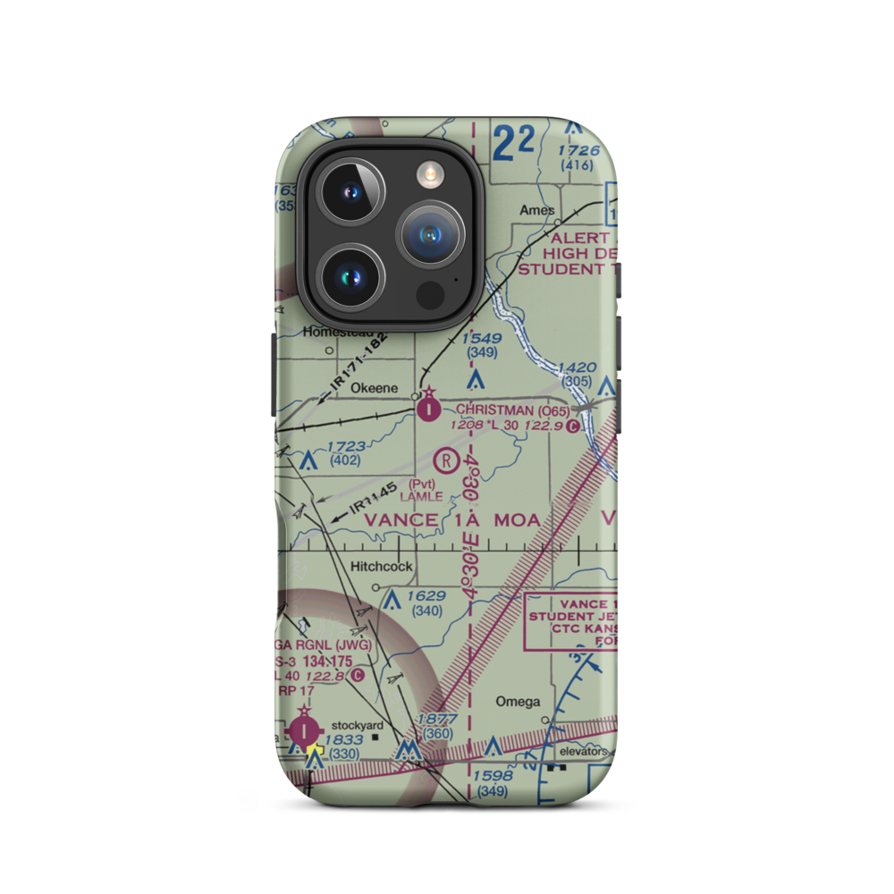 Lamle Airport (8OK0) VFR Sectional  Tough iPhone Case iPhone 16 Pro model shown