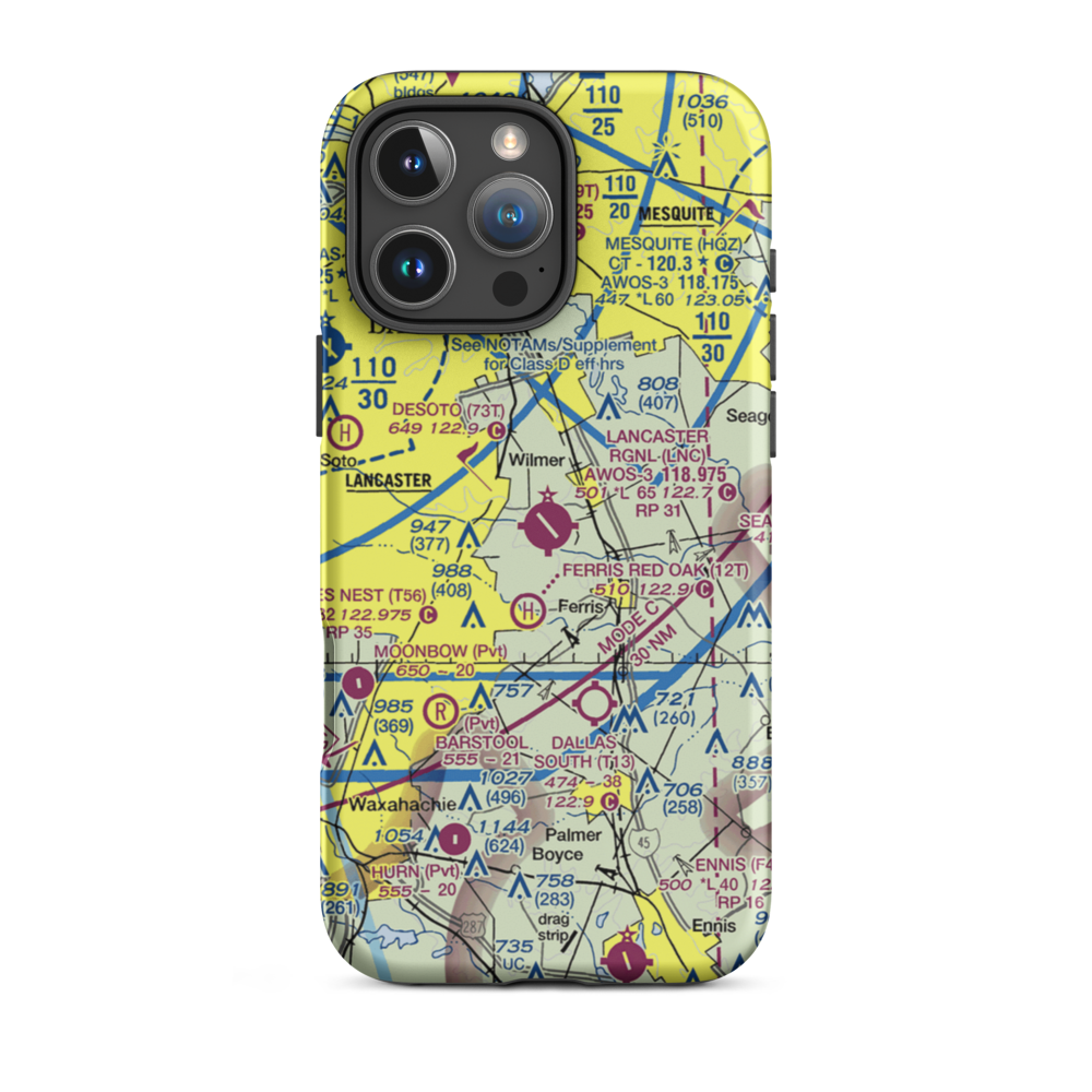 Lancaster Airport (LNC) VFR Sectional  Tough iPhone Case iPhone 16 Pro Max model shown