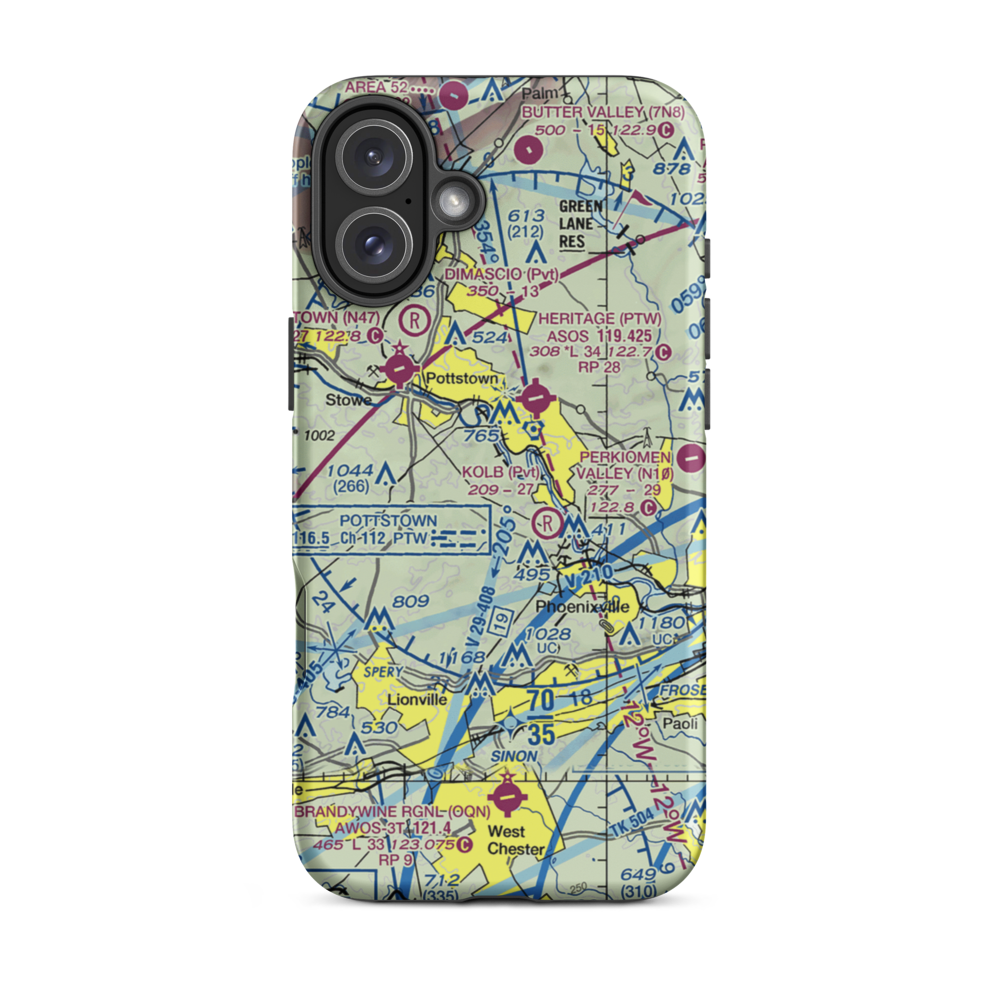 Lance Airport (9PA0) VFR Sectional  Tough iPhone Case iPhone 16 Plus model shown