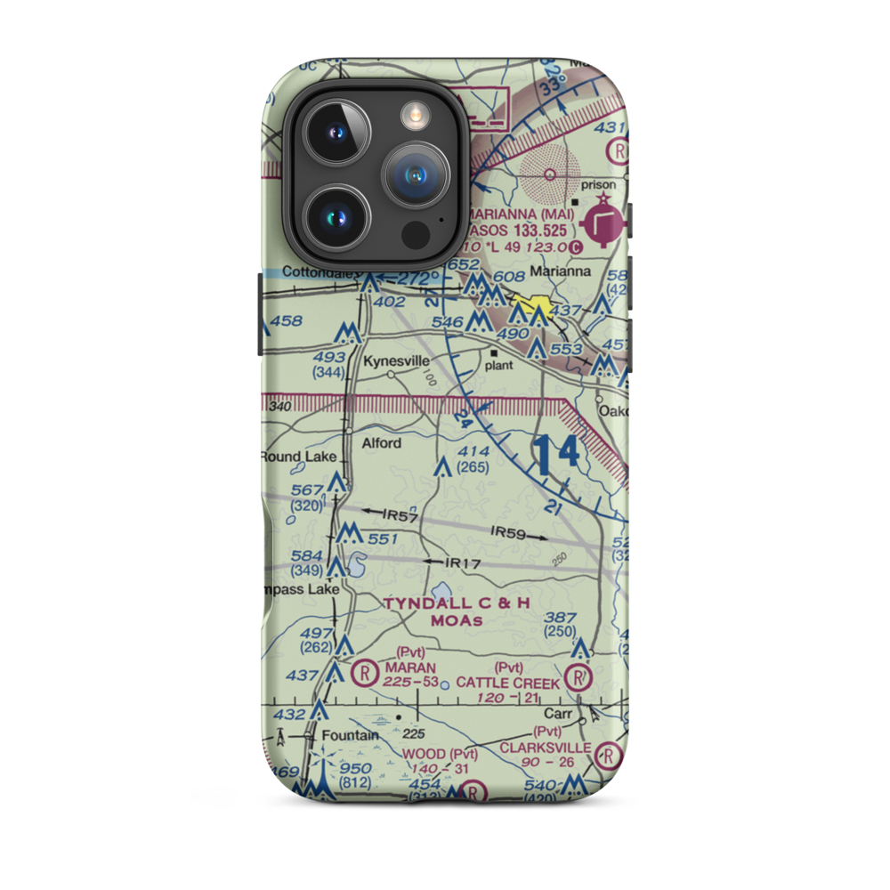 Land's Field (21FD) VFR Sectional  Tough iPhone Case iPhone 16 Pro Max model shown