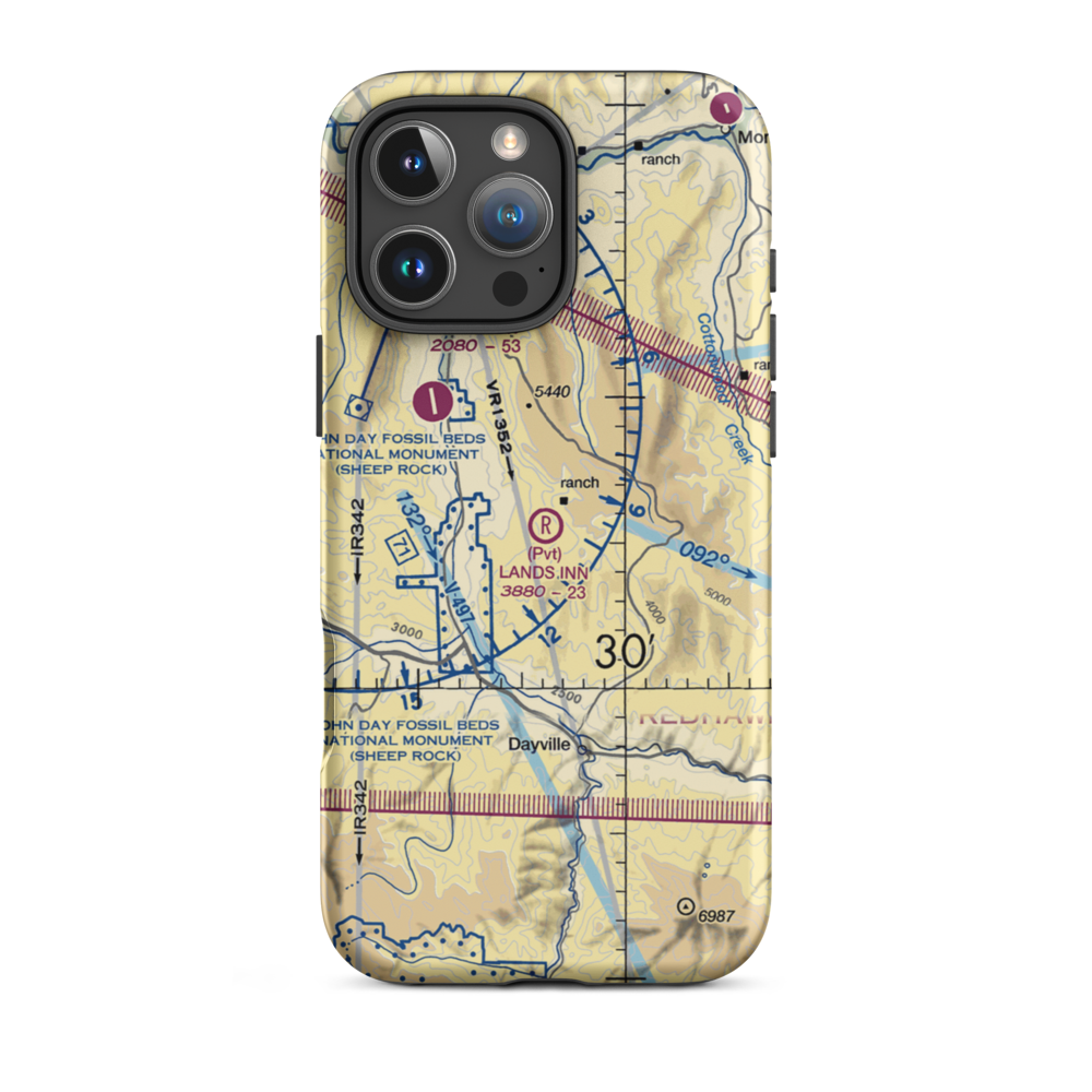 Land's Inn Ranch Airport (49OR) VFR Sectional  Tough iPhone Case iPhone 16 Pro Max model shown
