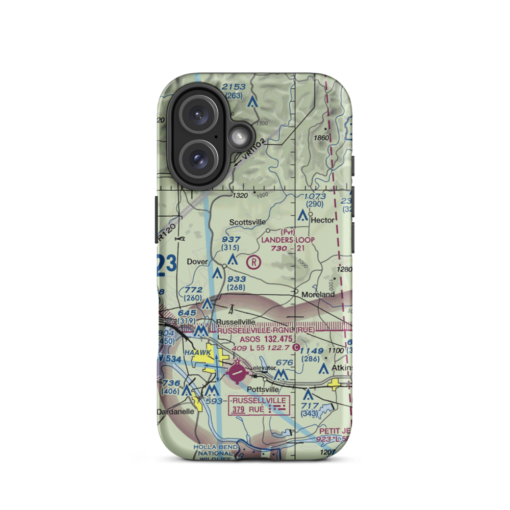 Landers Loop Airport (AR89) VFR Sectional  Tough iPhone Case iPhone 16 model shown