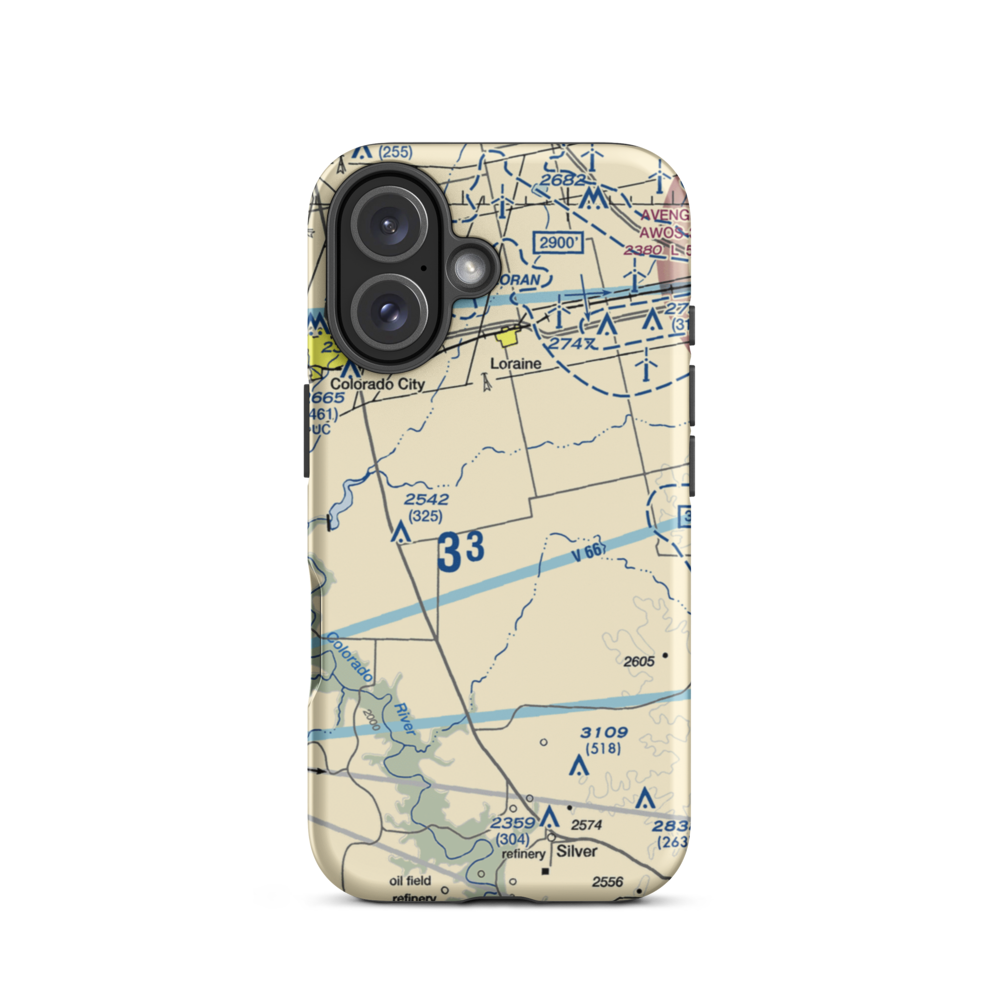 Landers Ranch Airport (1TS8) VFR Sectional  Tough iPhone Case iPhone 16 model shown
