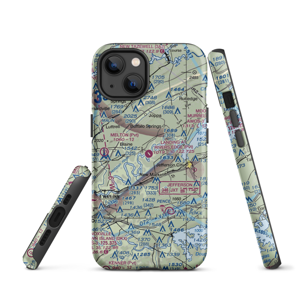 Landing At River'S Edge (98TN) VFR Sectional  Tough iPhone Case iPhone 13 model shown