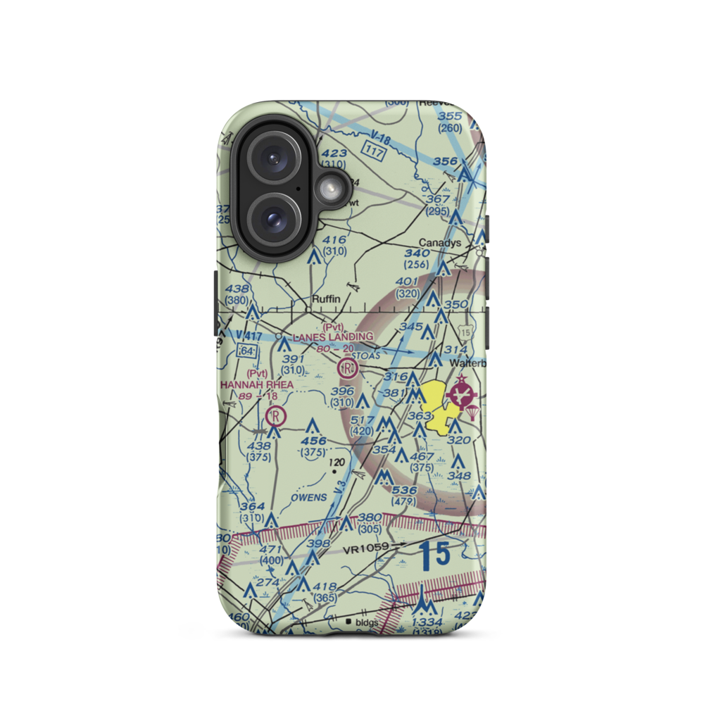 Lanes Landing (67SC) VFR Sectional  Tough iPhone Case iPhone 16 model shown