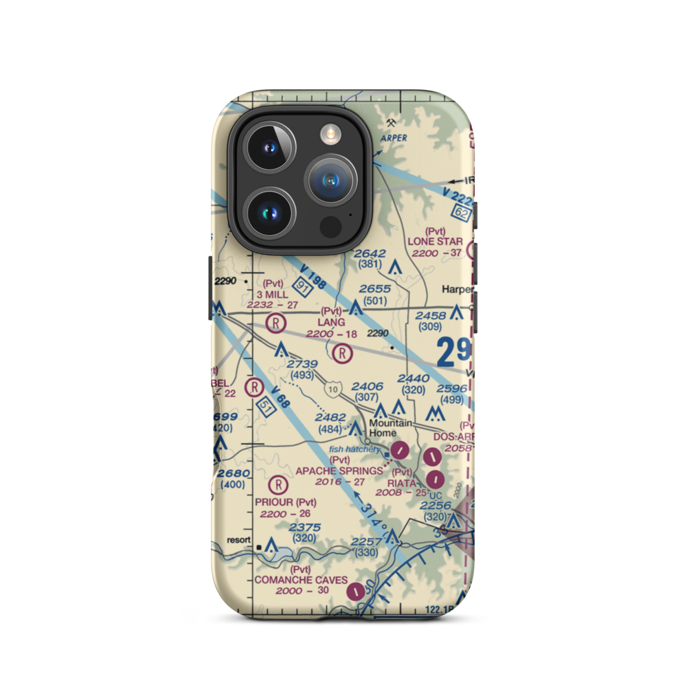 Lang Ranch Airport (84XS) VFR Sectional  Tough iPhone Case iPhone 16 Pro model shown