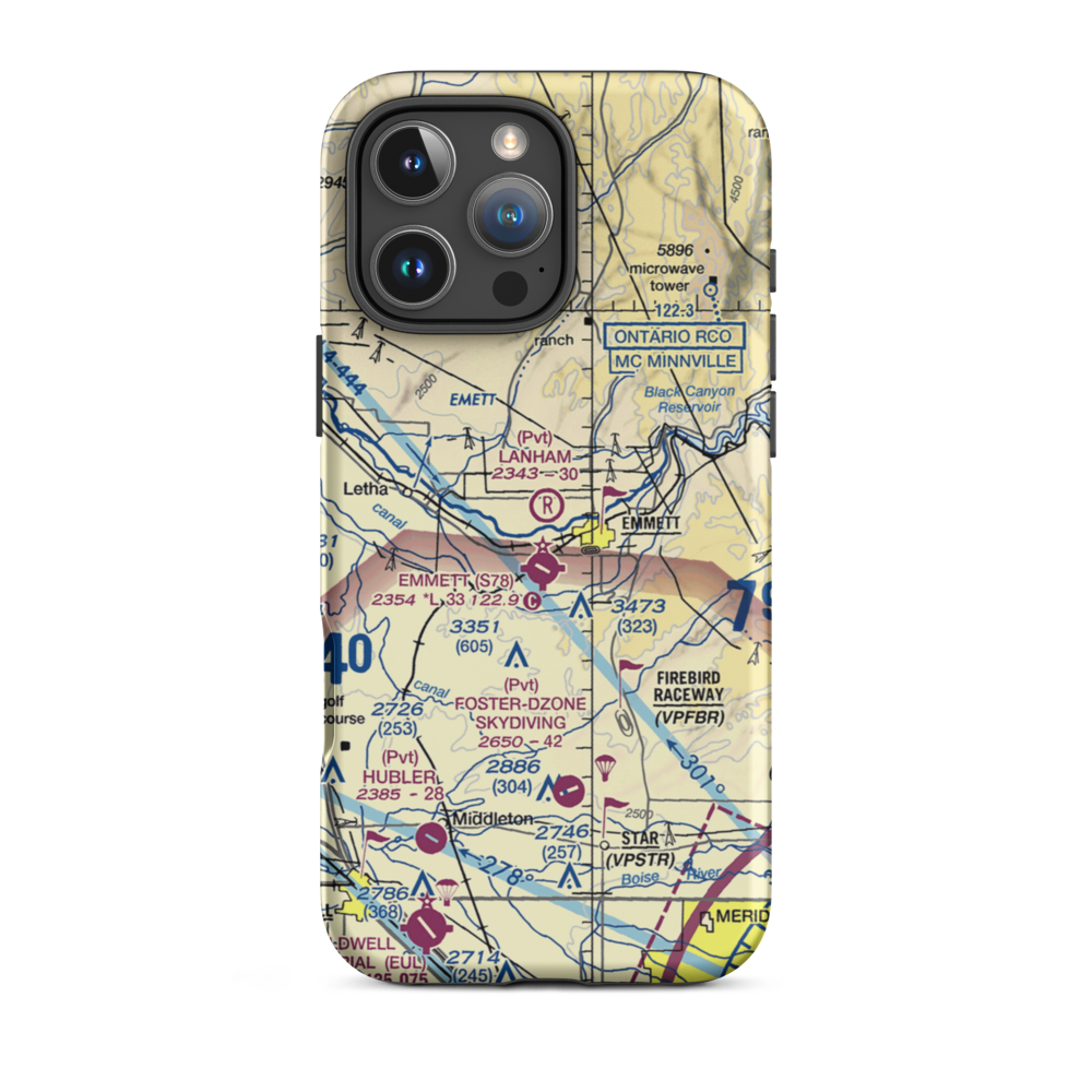 Lanham Field (04ID) VFR Sectional  Tough iPhone Case iPhone 16 Pro Max model shown