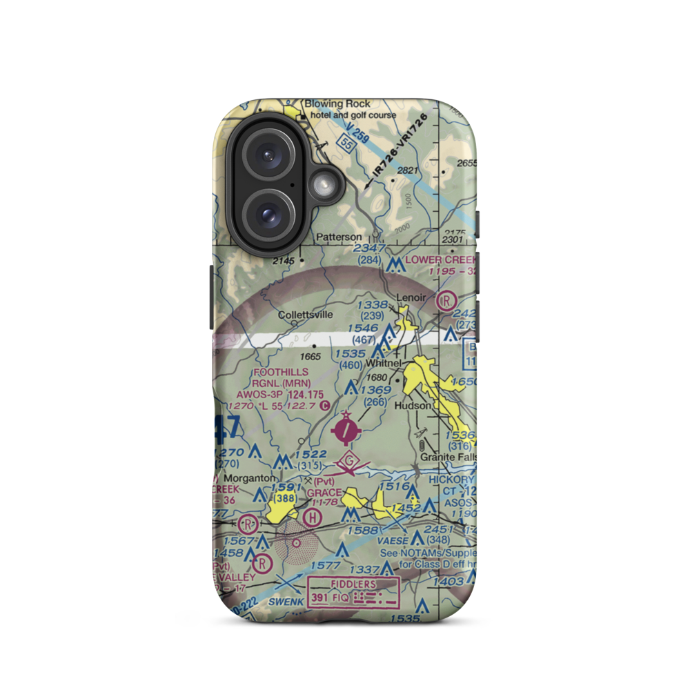 Lanni Field (18NC) VFR Sectional  Tough iPhone Case iPhone 16 model shown