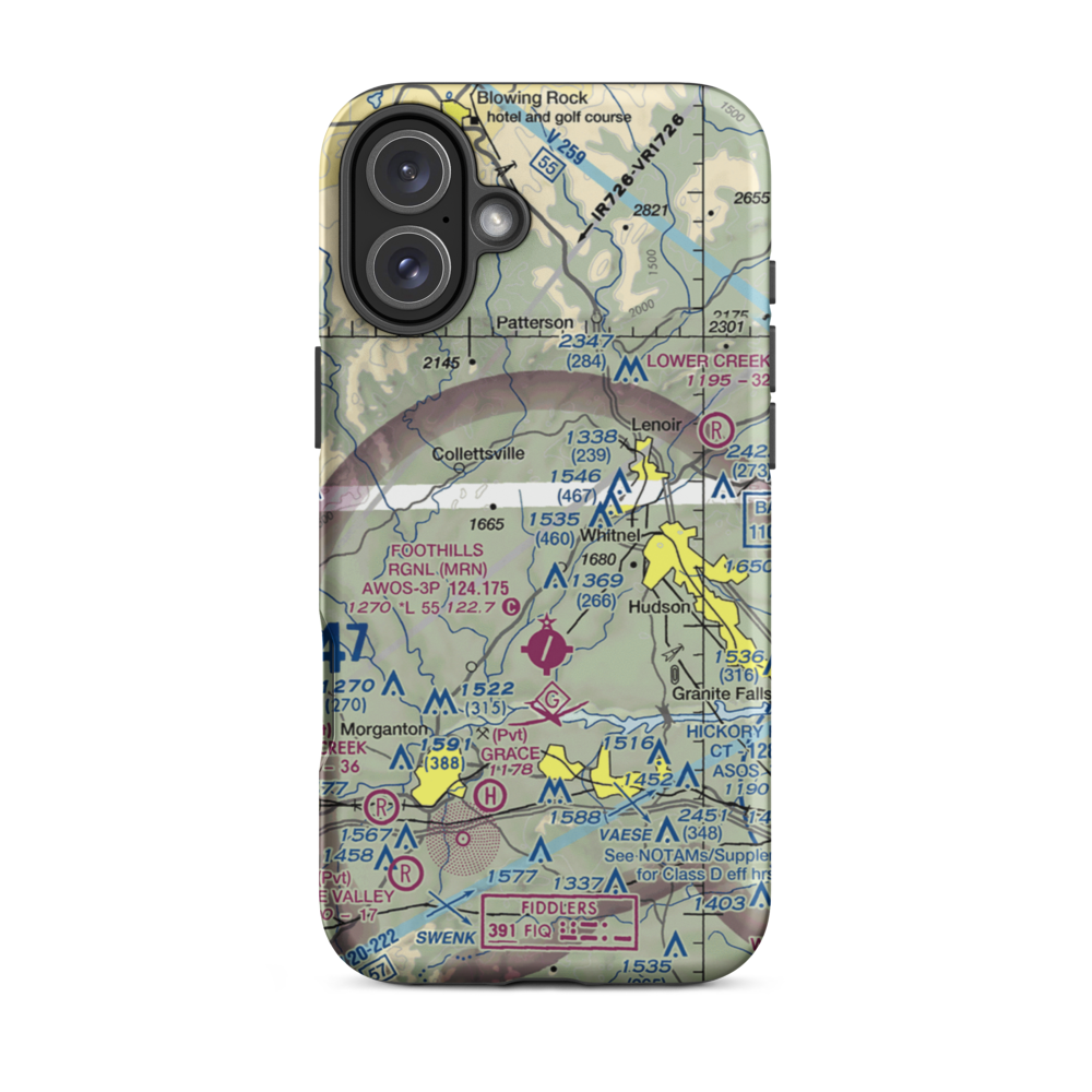Lanni Field (18NC) VFR Sectional  Tough iPhone Case iPhone 16 Plus model shown