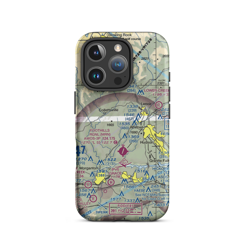 Lanni Field (18NC) VFR Sectional  Tough iPhone Case iPhone 16 Pro model shown