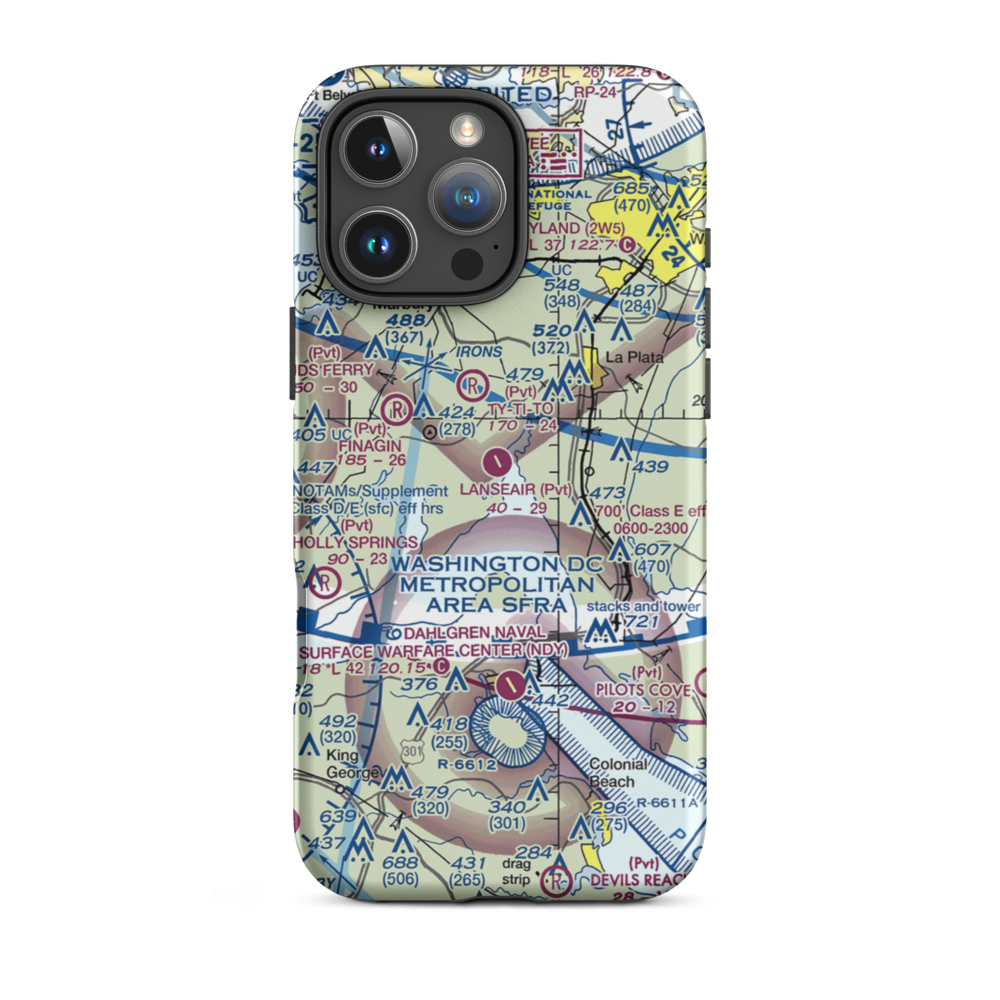 Lanseair Farms Airport (MD97) VFR Sectional  Tough iPhone Case iPhone 16 Pro Max model shown