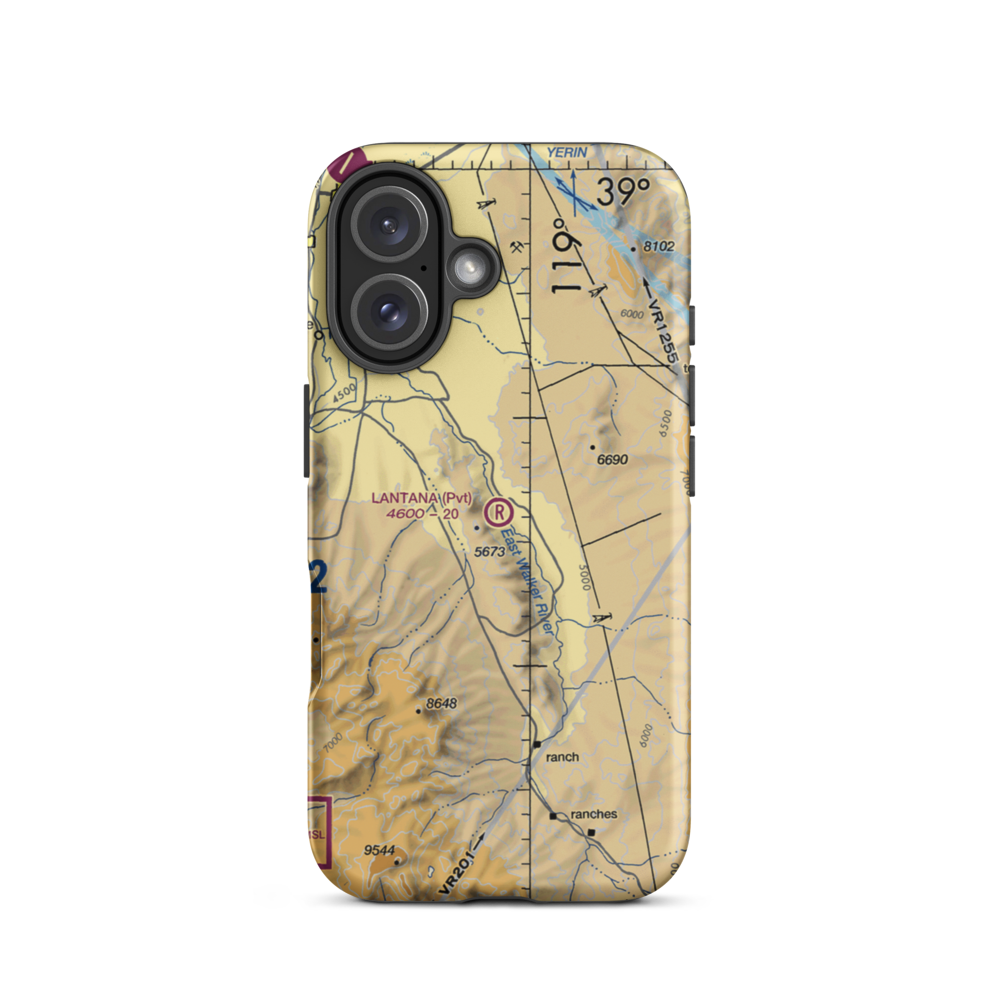 Lantana Ranch Airport (01NV) VFR Sectional  Tough iPhone Case iPhone 16 model shown