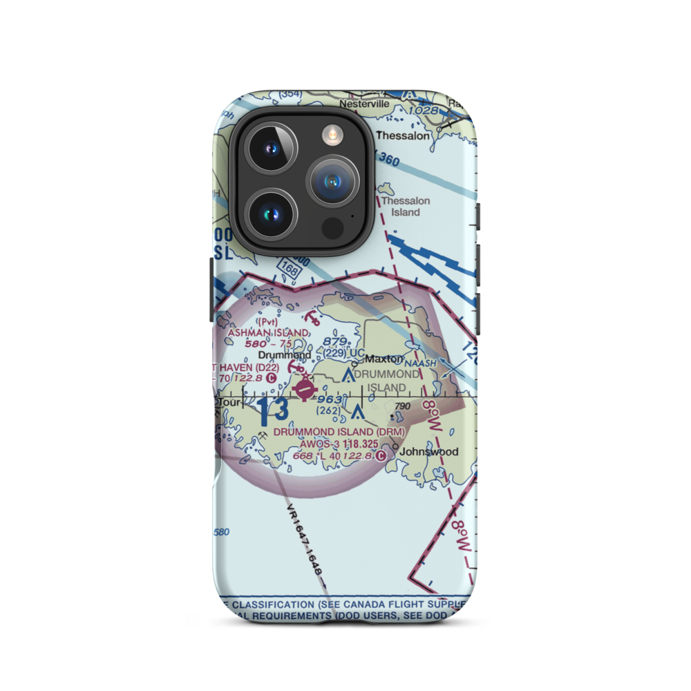 Lapoint Seaplane Base (MI4) VFR Sectional  Tough iPhone Case iPhone 16 Pro model shown