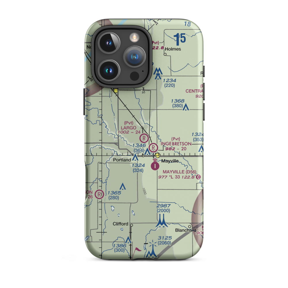 Largo Base Airport (5NA2) VFR Sectional  Tough iPhone Case iPhone 16 Pro Max model shown