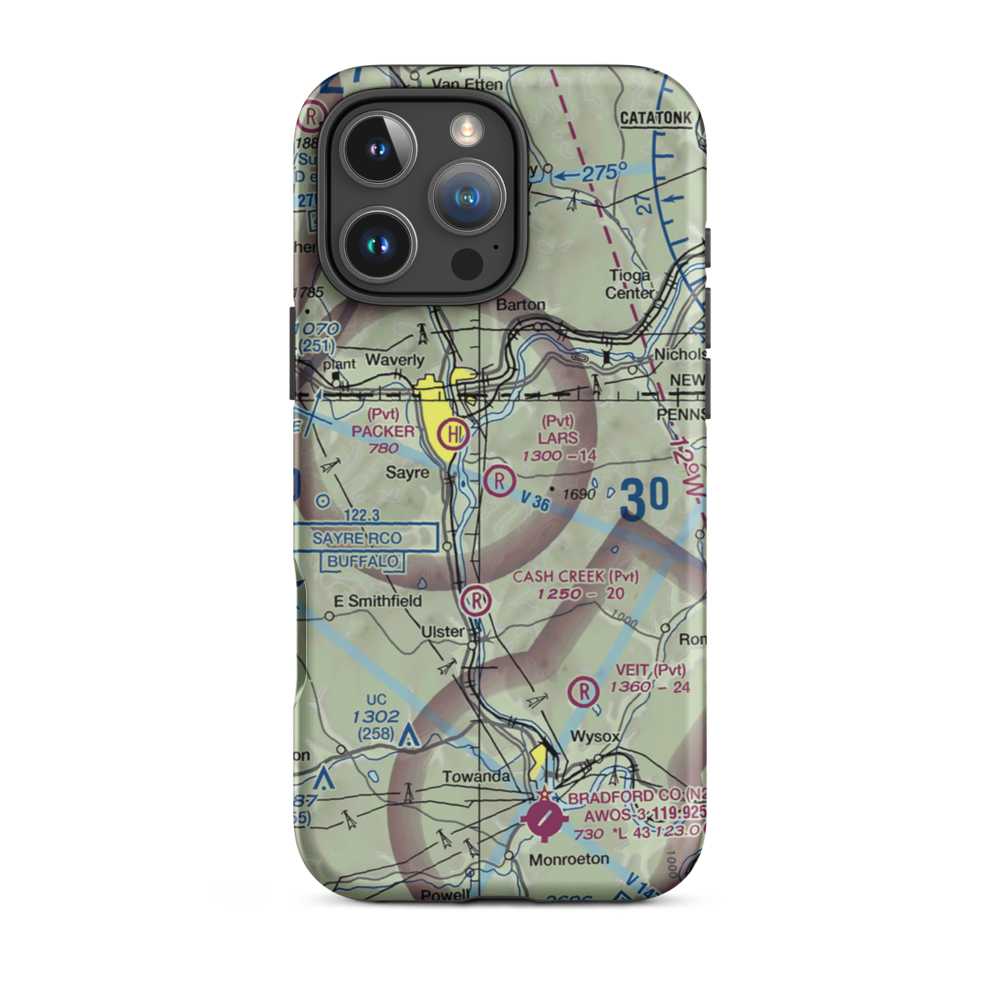 Lars/Private Airport (PA33) VFR Sectional  Tough iPhone Case iPhone 16 Pro Max model shown