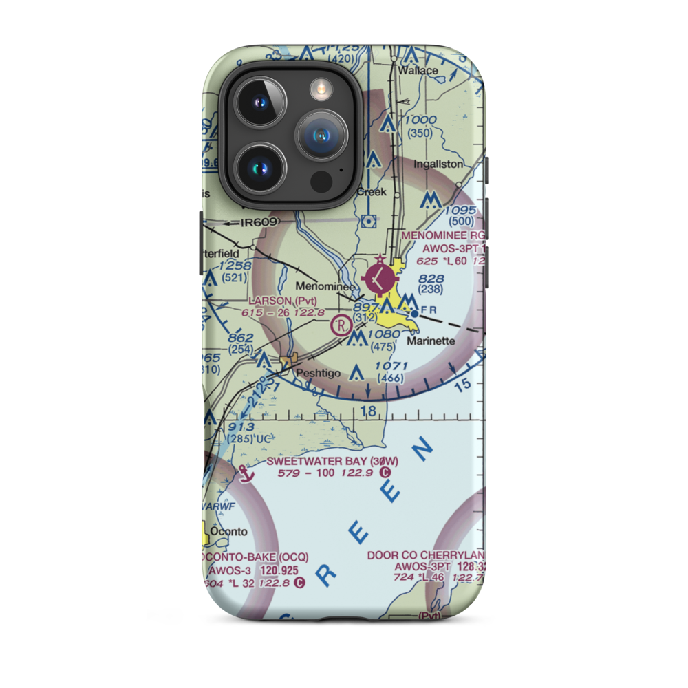 Larson Airport (5WI4) VFR Sectional  Tough iPhone Case iPhone 16 Pro Max model shown