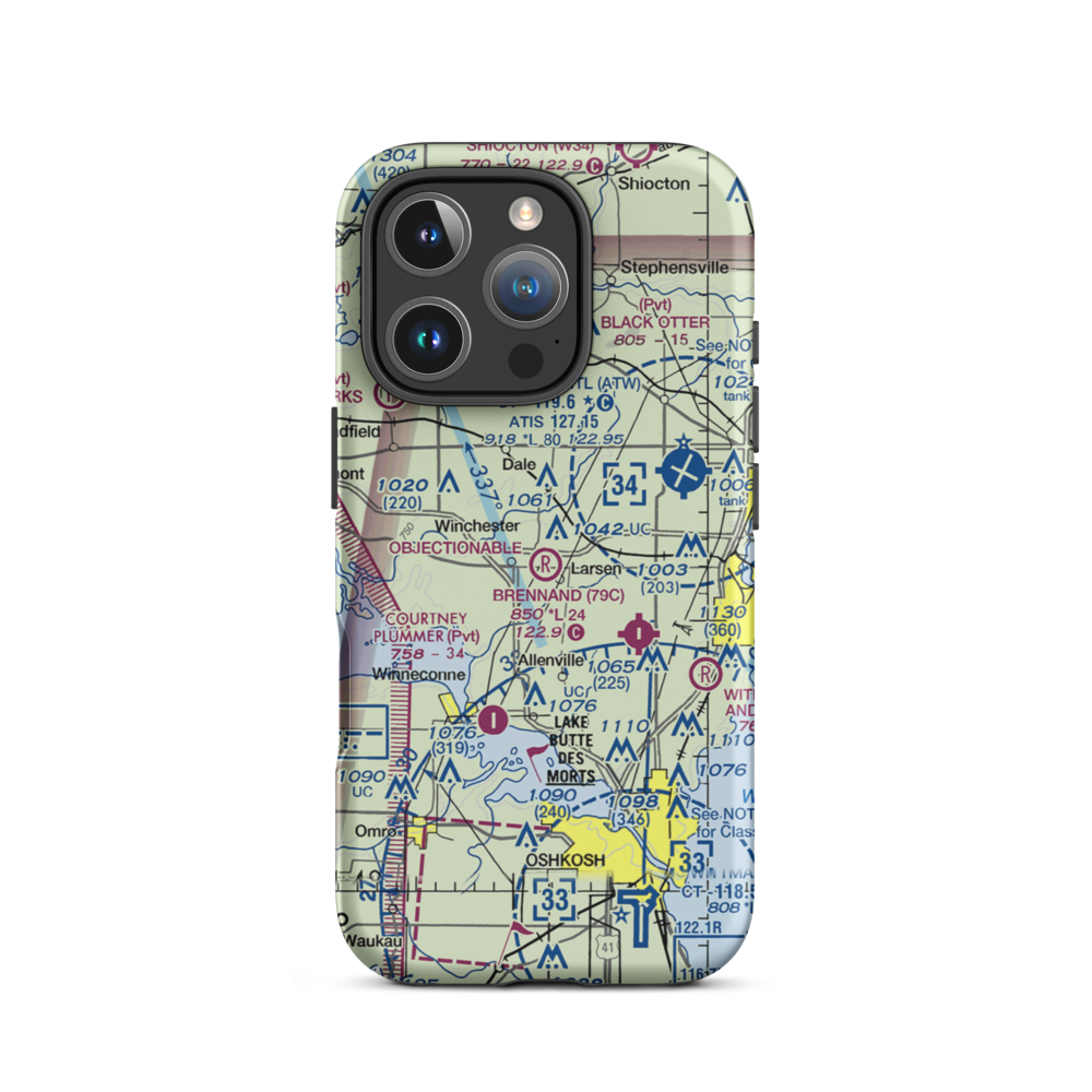 Larson Airport (WI91) VFR Sectional  Tough iPhone Case iPhone 16 Pro model shown