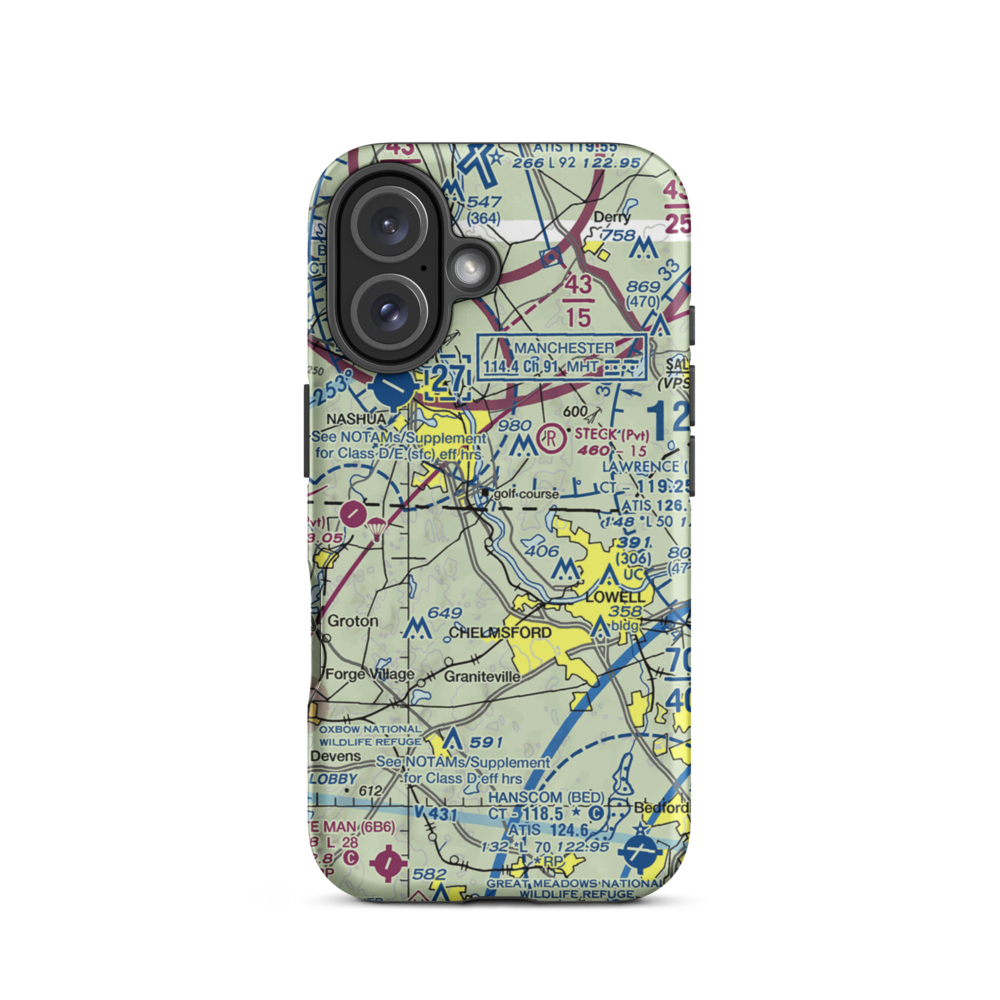 Larson's Seaplane Base (MA74) VFR Sectional  Tough iPhone Case iPhone 16 model shown