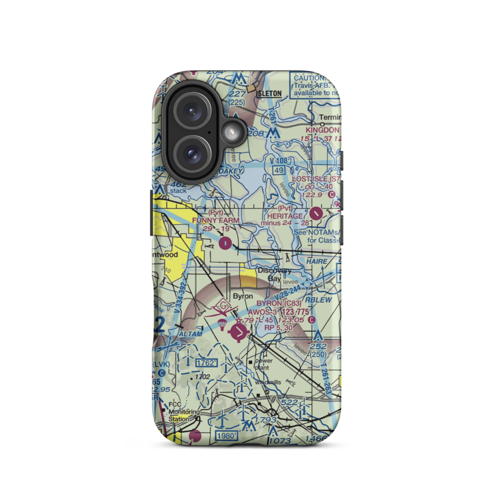 Las Serpientes Airport (CN19) VFR Sectional  Tough iPhone Case iPhone 16 model shown