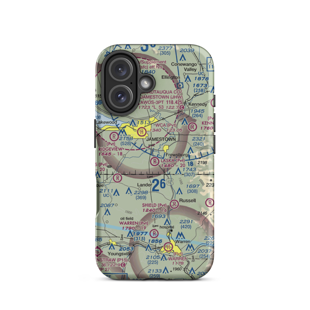 Laska Airport (3NK4) VFR Sectional  Tough iPhone Case iPhone 16 model shown