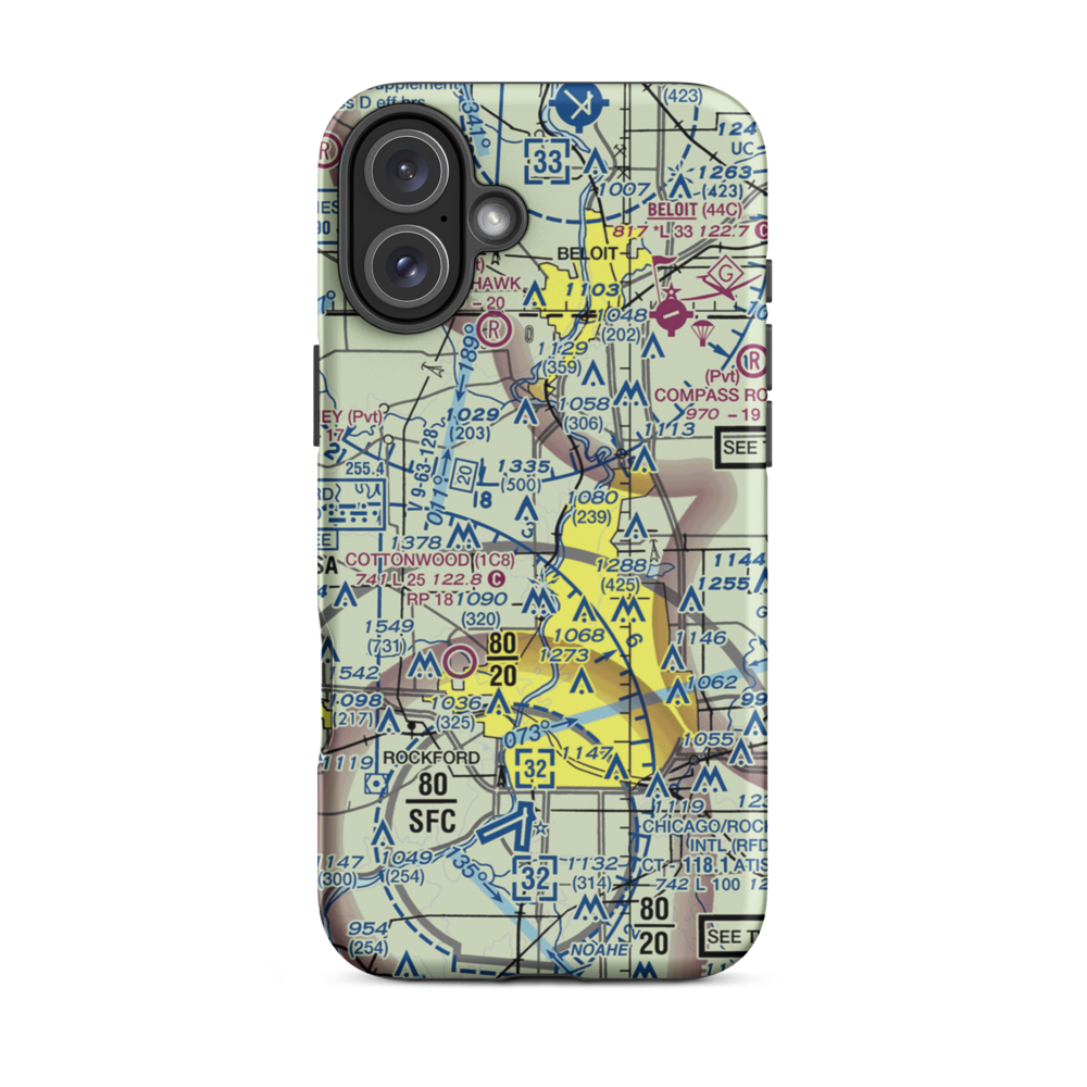 Latham Park Aero Estates Airport (LL81) VFR Sectional  Tough iPhone Case iPhone 16 Plus model shown