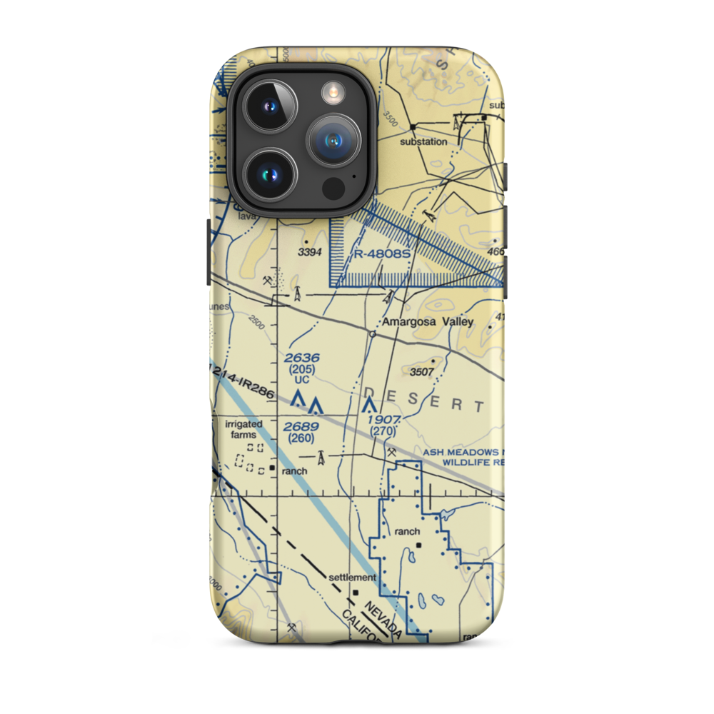 Lathrop Wells Airport / Jackass Aeropark (U75) VFR Sectional  Tough iPhone Case iPhone 16 Pro Max model shown