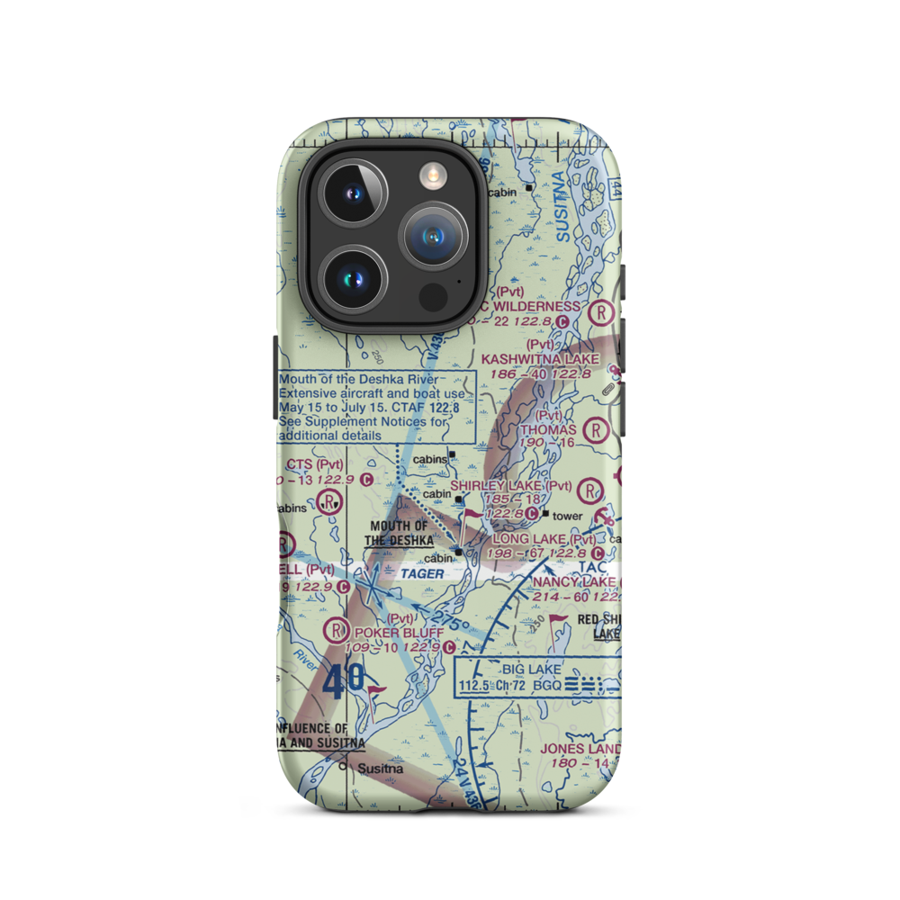 Laub Airport (3AK7) VFR Sectional  Tough iPhone Case iPhone 16 Pro model shown