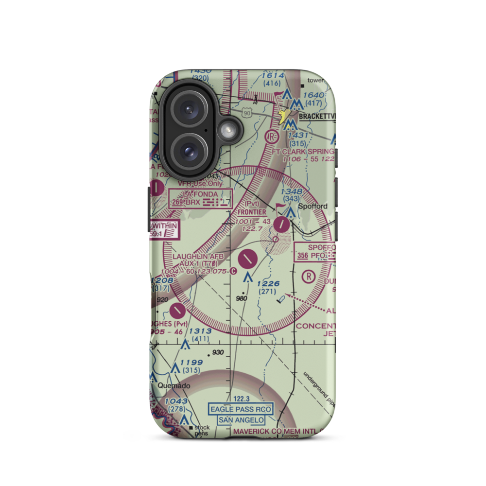 Laughlin Air Force Base Auxiliary Nr 1 Airport (T70) VFR Sectional  Tough iPhone Case iPhone 16 model shown
