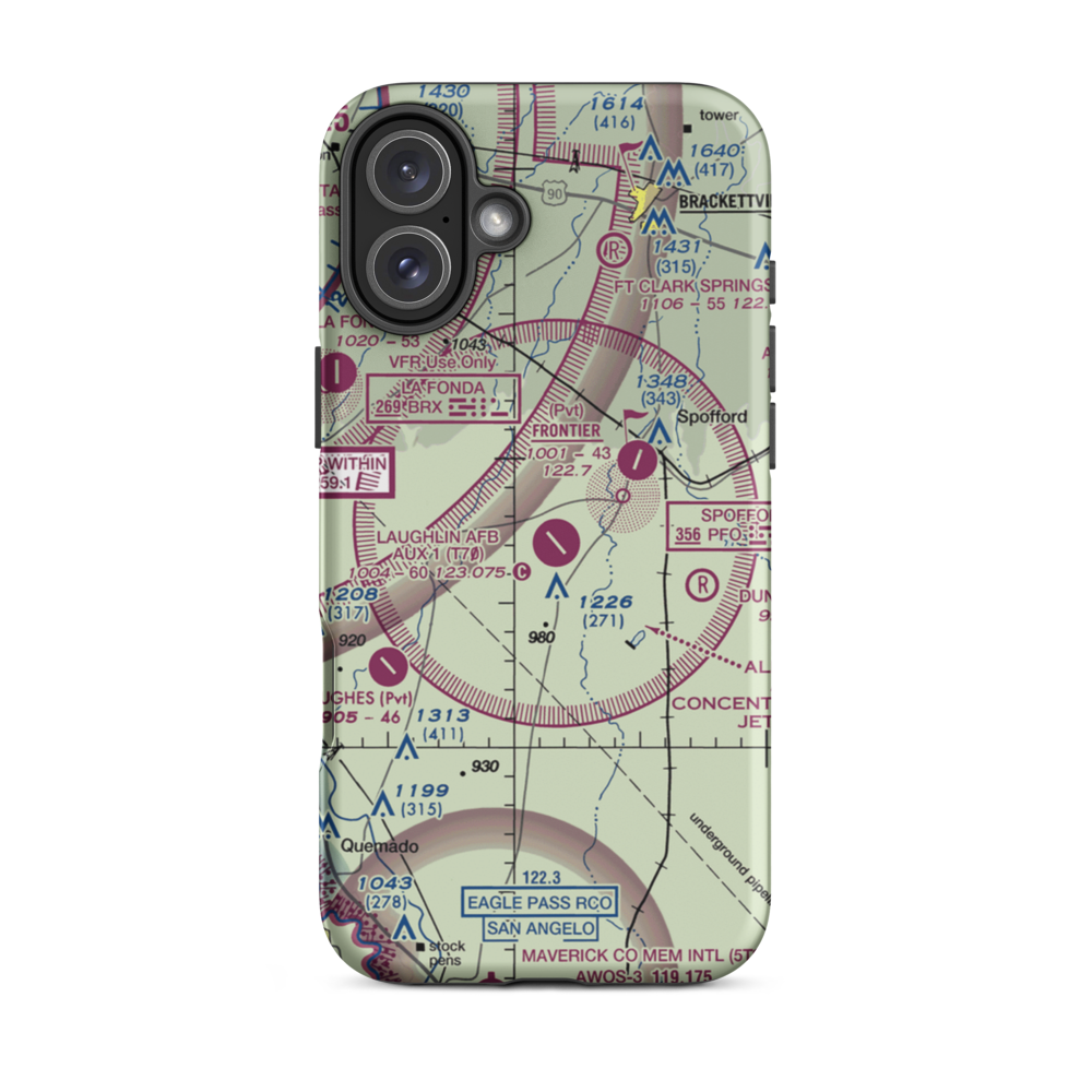 Laughlin Air Force Base Auxiliary Nr 1 Airport (T70) VFR Sectional  Tough iPhone Case iPhone 16 Plus model shown