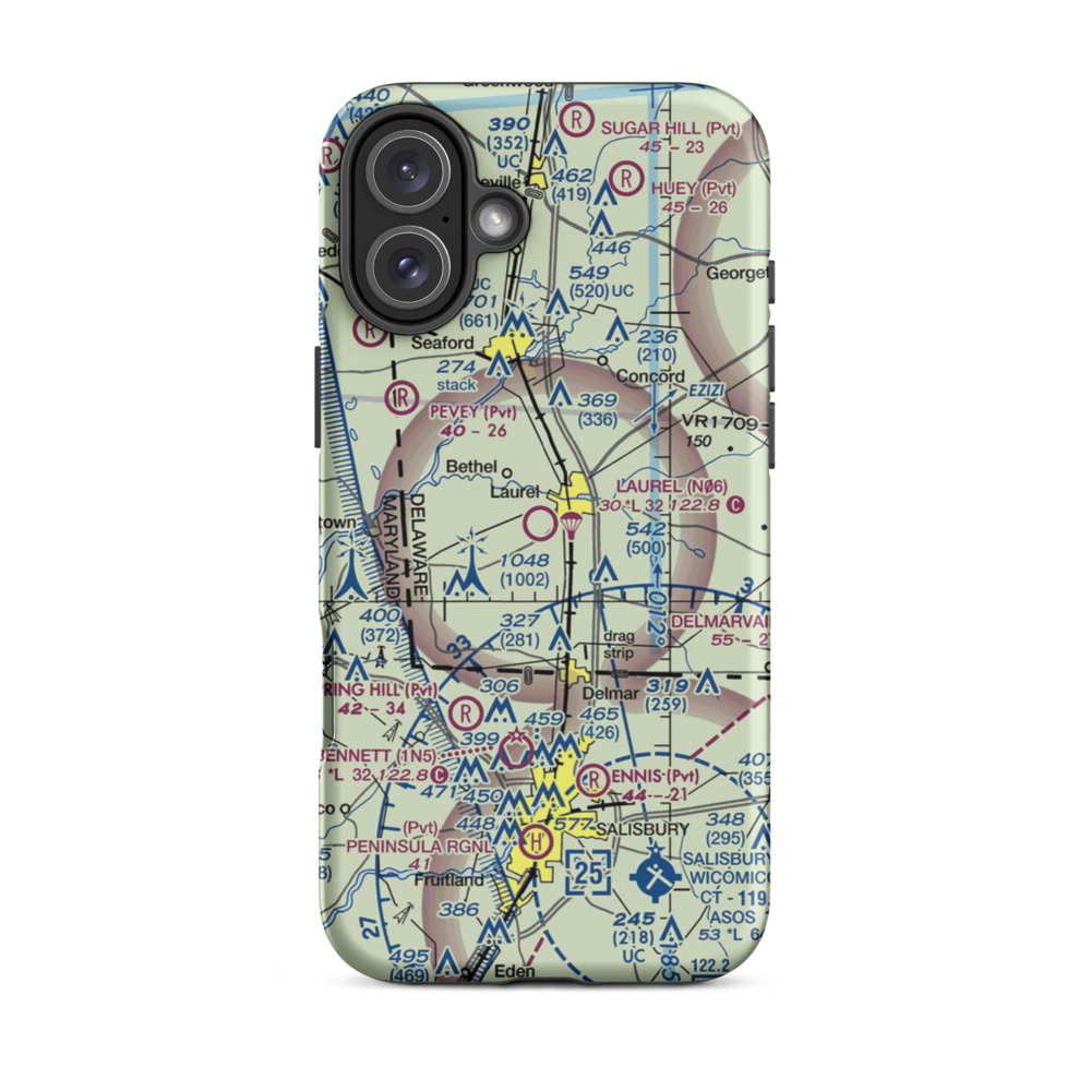 Laurel Airport (N06) VFR Sectional  Tough iPhone Case iPhone 16 Plus model shown