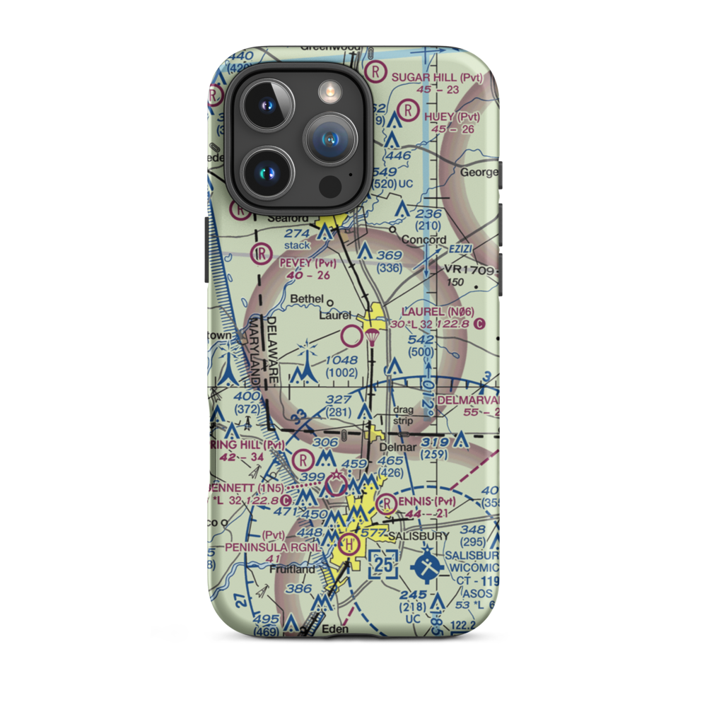 Laurel Airport (N06) VFR Sectional  Tough iPhone Case iPhone 16 Pro Max model shown