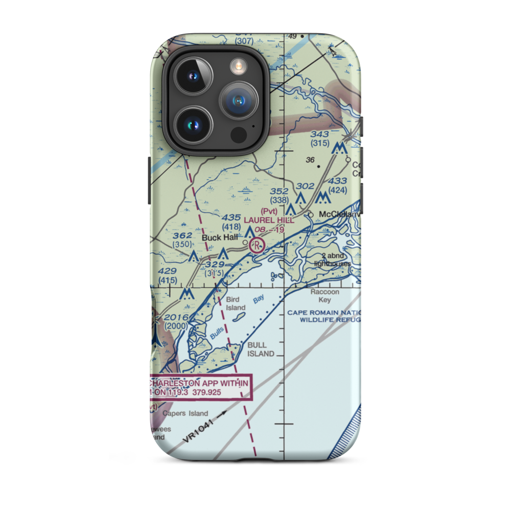 Laurel Hill Farms Airport (2SC7) VFR Sectional  Tough iPhone Case iPhone 16 Pro Max model shown