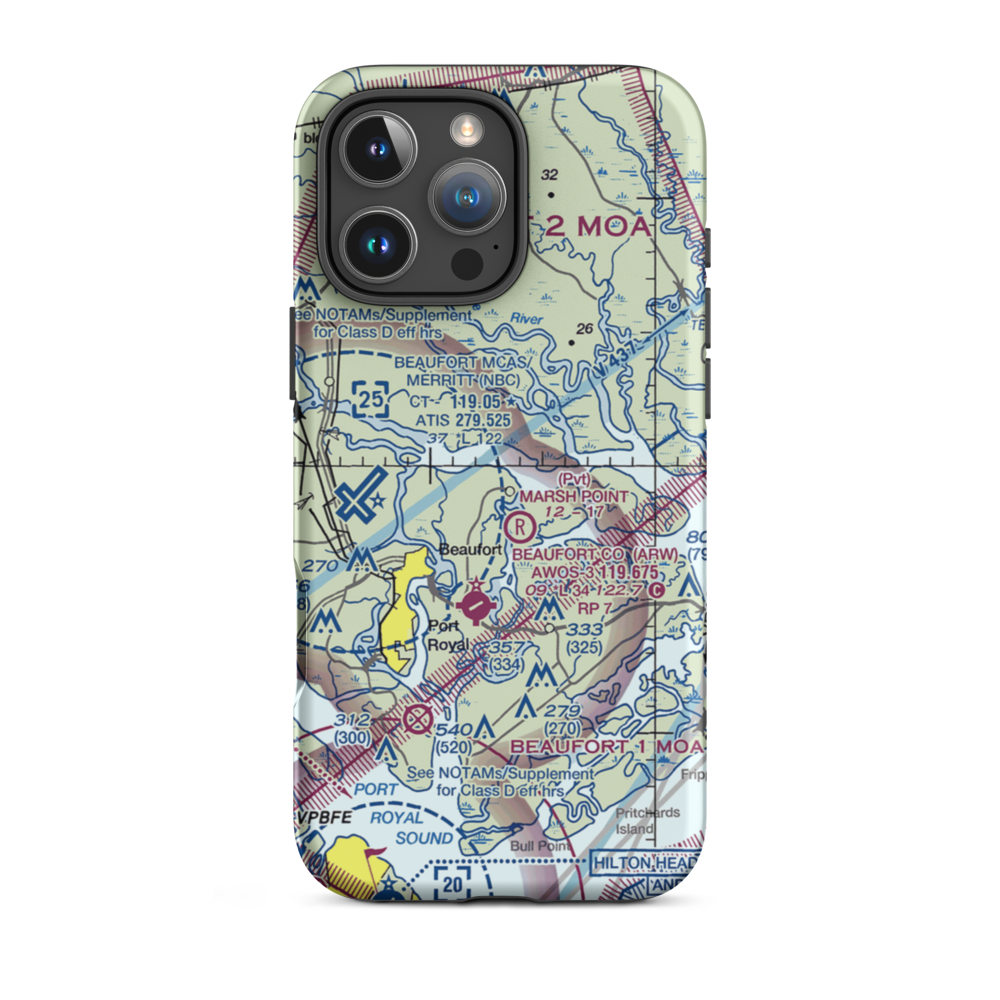Laurel Hill Plantation Airport (SC05) VFR Sectional  Tough iPhone Case iPhone 16 Pro Max model shown