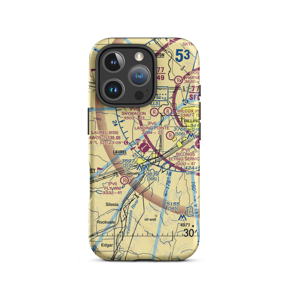 Laurel Municipal Airport (6S8) VFR Sectional  Tough iPhone Case iPhone 16 Pro model shown