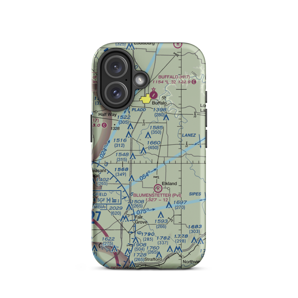 Laurie's Landing Airport (US-0104) VFR Sectional  Tough iPhone Case iPhone 16 model shown