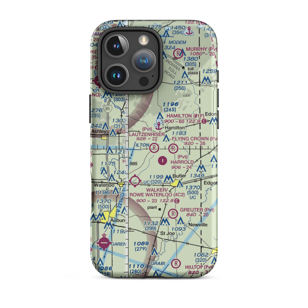 Lautzenhiser Airpark (IN83) VFR Sectional  Tough iPhone Case iPhone 16 Pro Max model shown