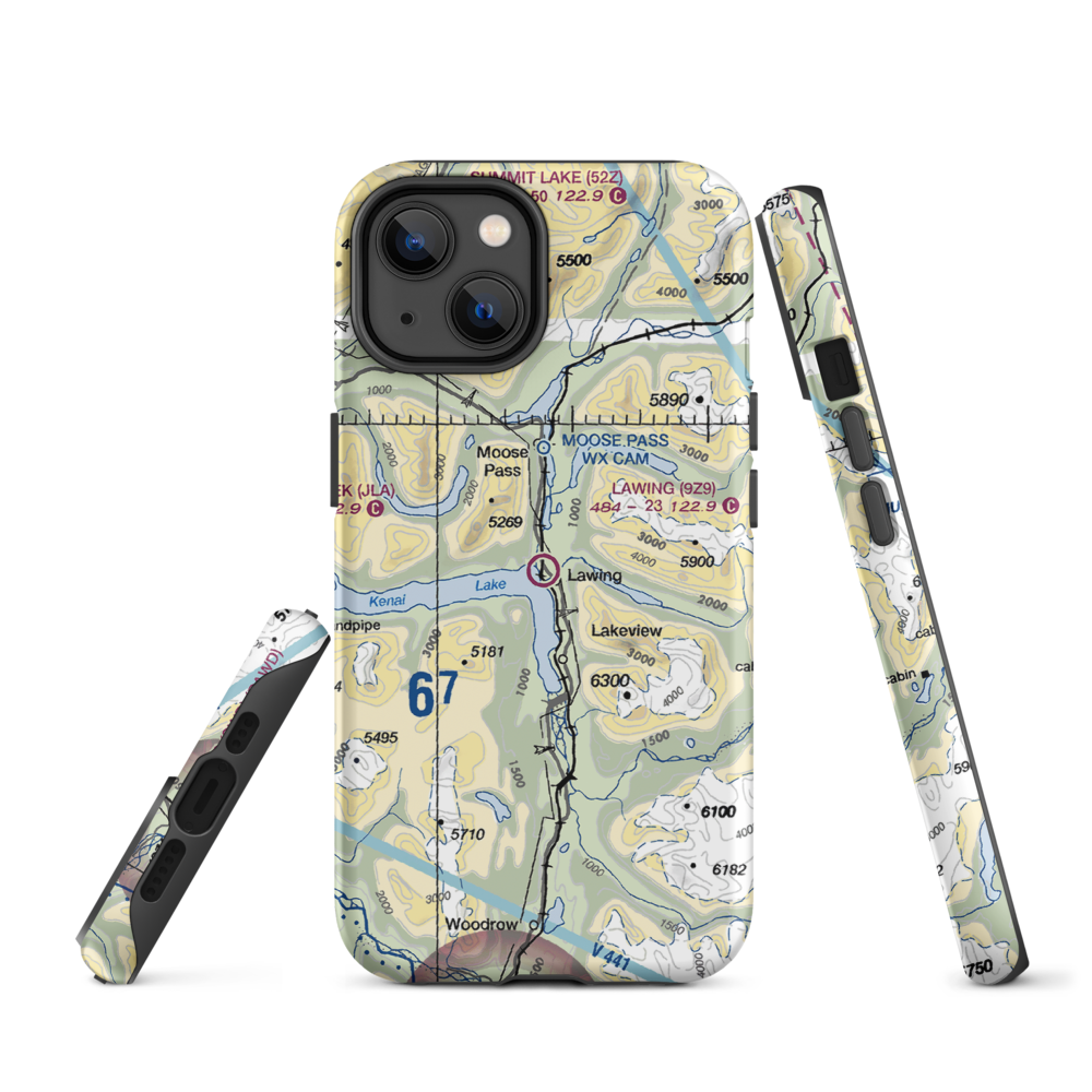 Lawing Airport (9Z9) VFR Sectional  Tough iPhone Case iPhone 14 model shown