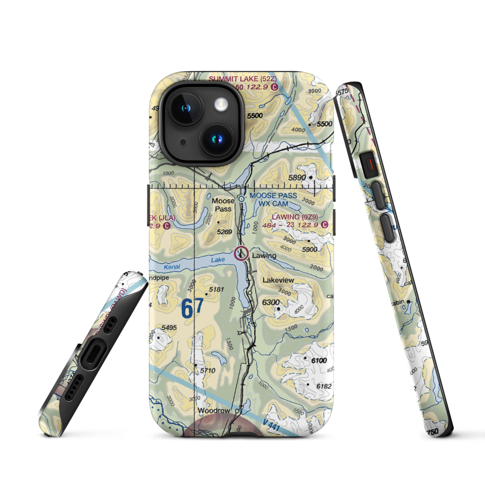 Lawing Airport (9Z9) VFR Sectional  Tough iPhone Case iPhone 15 model shown