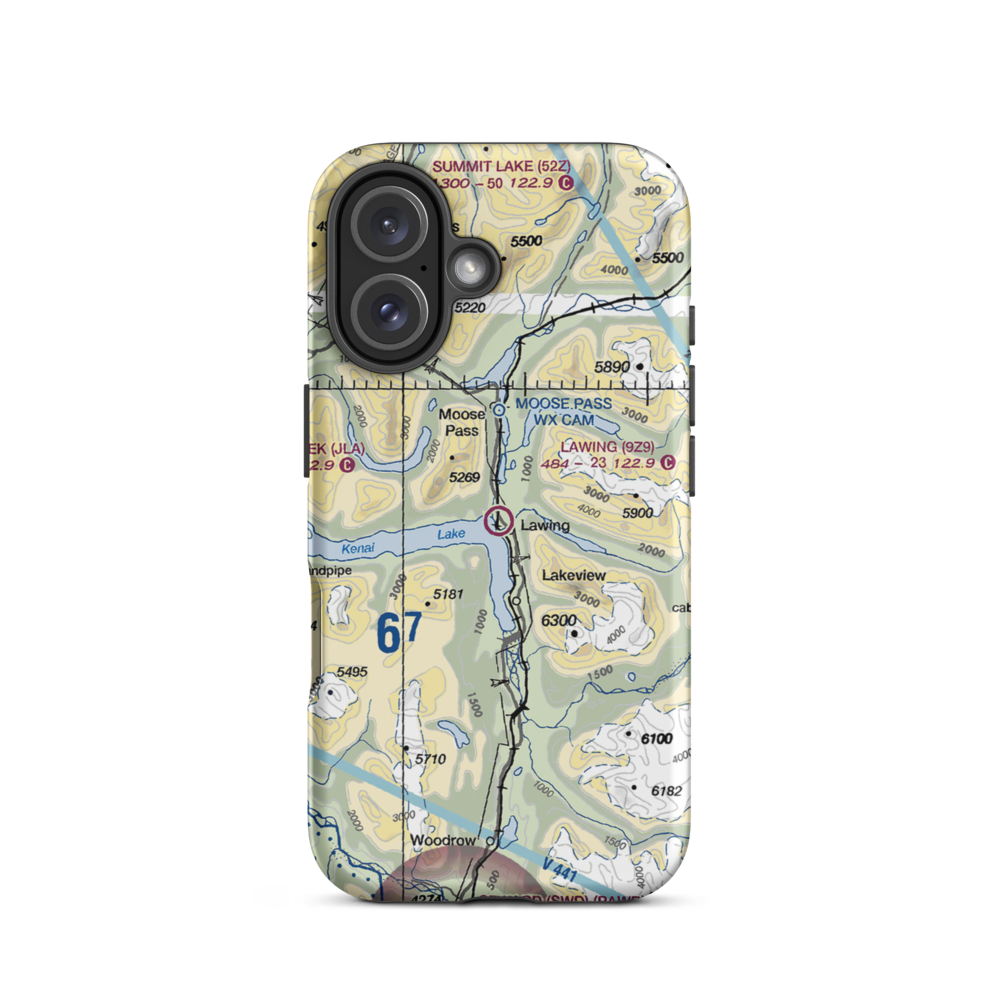 Lawing Airport (9Z9) VFR Sectional  Tough iPhone Case iPhone 16 model shown