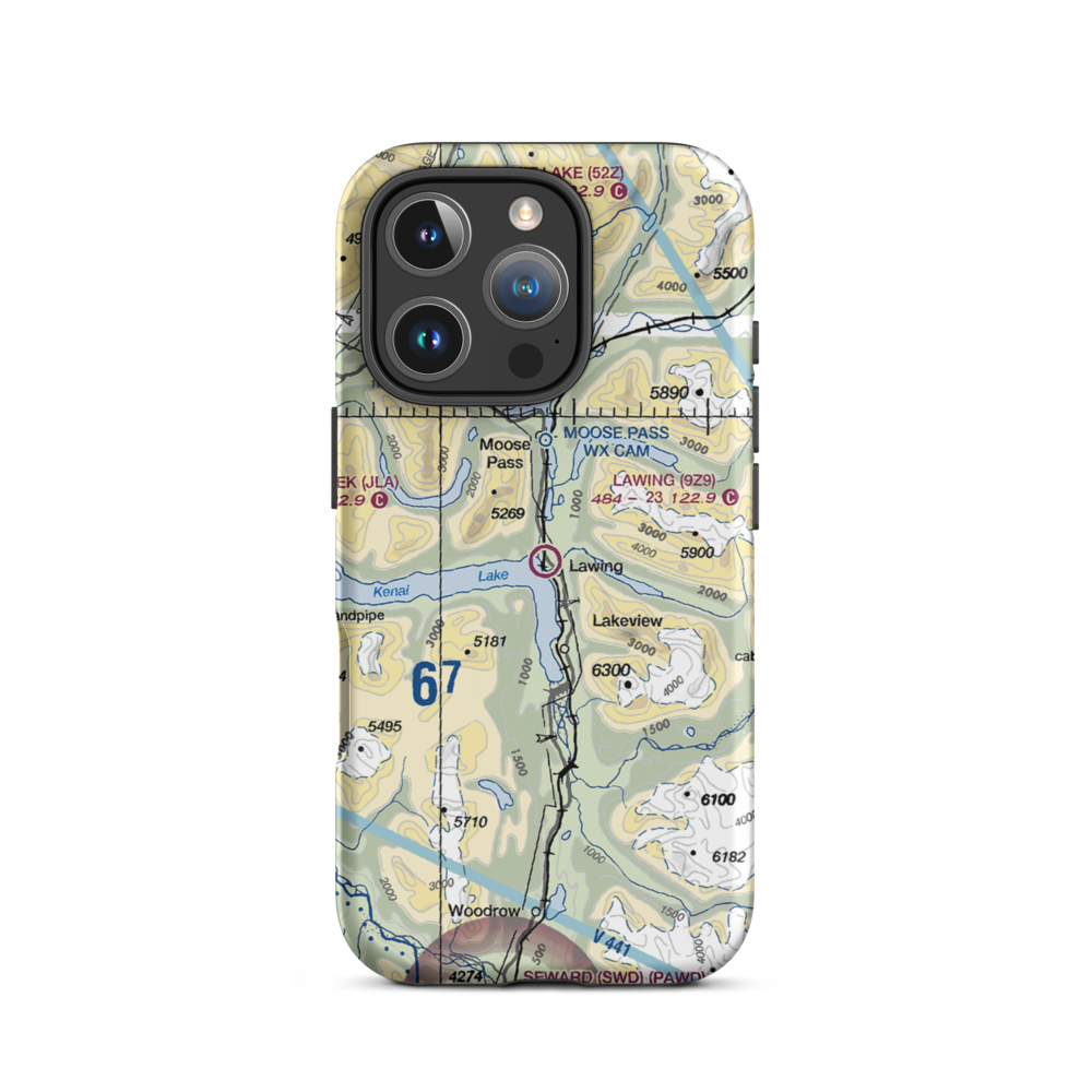 Lawing Airport (9Z9) VFR Sectional  Tough iPhone Case iPhone 16 Pro model shown