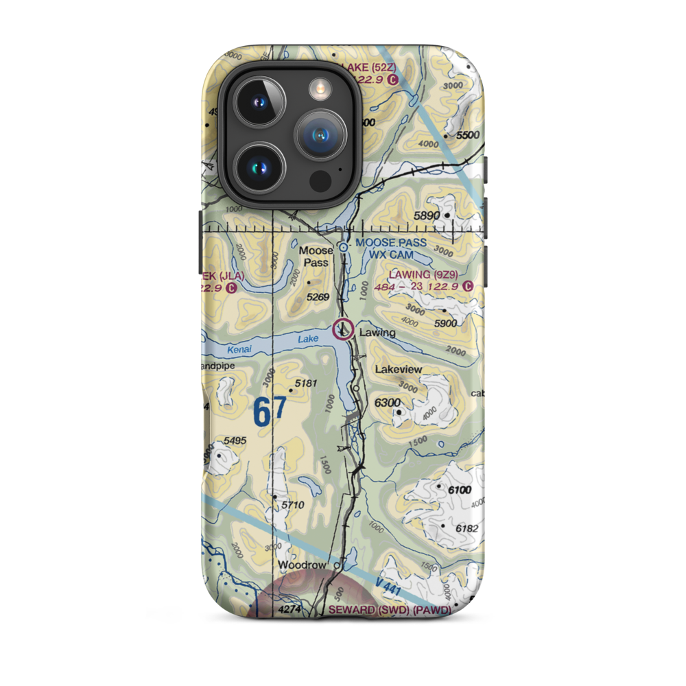 Lawing Airport (9Z9) VFR Sectional  Tough iPhone Case iPhone 16 Pro Max model shown