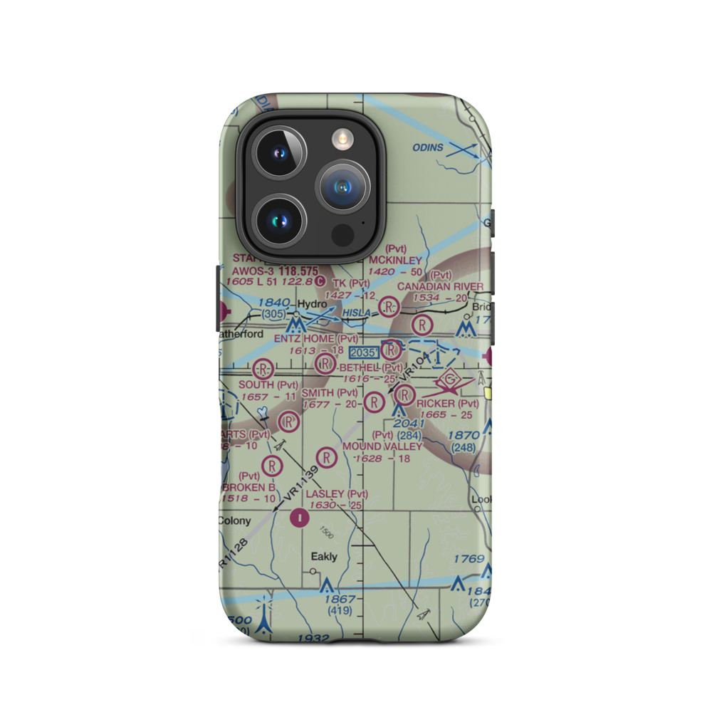 Lawles Airport (60OK) VFR Sectional  Tough iPhone Case iPhone 16 Pro model shown