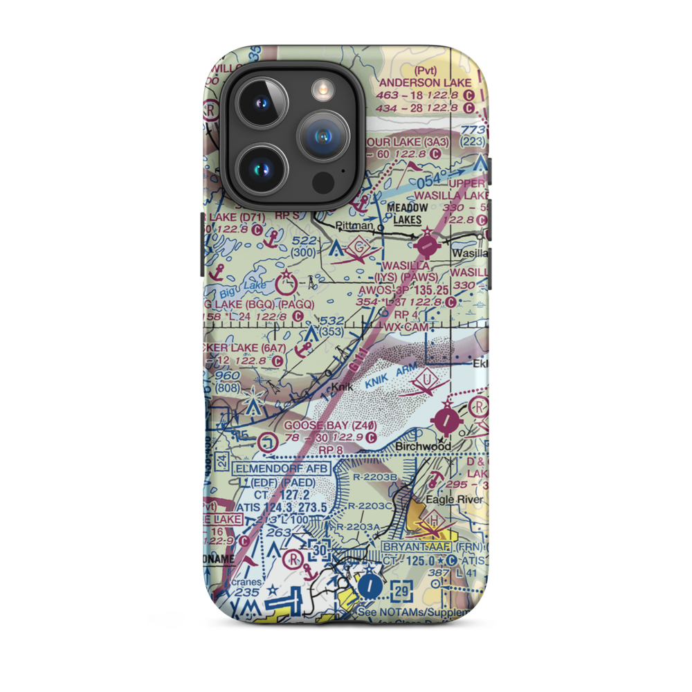 Lawrence Airstrip (55AK) VFR Sectional  Tough iPhone Case iPhone 16 Pro Max model shown