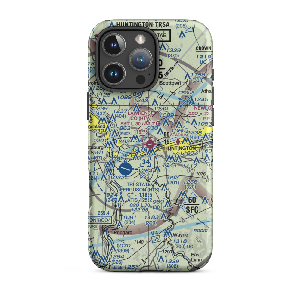 Lawrence County Airpark (HTW) VFR Sectional  Tough iPhone Case iPhone 16 Pro Max model shown